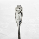 Set of antique hand-forged Fiddle Thread & Husk sterling silver cutlery for 12