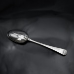 Set of hand-forged 4-prong Rattail pattern sterling silver cutlery for 12 in canteen