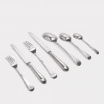 Excellent set of antique hand-forged one-date-&-maker Rattail pattern sterling silver cutlery for 12