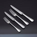 Excellent set of antique hand-forged one-date-&-maker Rattail pattern sterling silver cutlery for 12