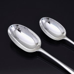 Excellent set of antique hand-forged one-date-&-maker Rattail pattern sterling silver cutlery for 12