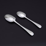 Excellent set of antique hand-forged one-date-&-maker Rattail pattern sterling silver cutlery for 12