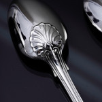 Set of Victorian hand-forged Fiddle Thread & Shell pattern sterling silver cutlery for 12