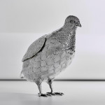 Edwardian sterling silver partridge hen