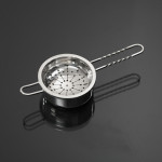 Modern sterling silver tea strainer & drip bowl