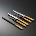 Canteen set of antique hand-forged Old English sterling silver cutlery set for 12