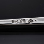 Canteen set of antique hand-forged Old English sterling silver cutlery set for 12