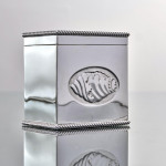 Edwardian sterling silver tea caddy with shell decoration