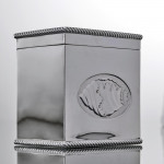 Edwardian sterling silver tea caddy with shell decoration