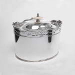 Antique silver-plated biscuit box