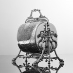 Victorian silver-plated folding biscuit box