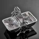 Victorian silver-plated folding biscuit box
