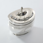 Edwardian oval sterling silver tea caddy