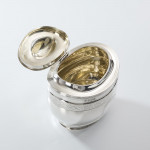 Edwardian oval sterling silver tea caddy