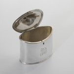 George III neoclassical style sterling silver tea caddy