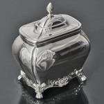18th century style Edwardian sterling silver tea caddy
