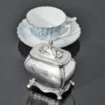 18th century style Edwardian sterling silver tea caddy