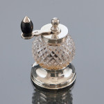 Edwardian cut glass & sterling silver pepper grinder