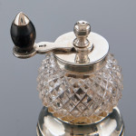 Edwardian cut glass & sterling silver pepper grinder