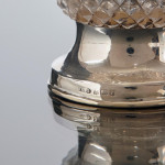 Edwardian cut glass & sterling silver pepper grinder