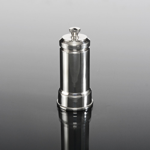 Column-shaped sterling silver pepper grinder with Peugeot movement