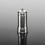 Column-shaped sterling silver pepper grinder with Peugeot movement
