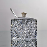 Art Deco style cut glass & sterling silver preserve jar