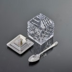 Art Deco style cut glass & sterling silver preserve jar