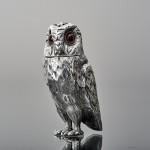 Victorian sterling silver owl pepper caster