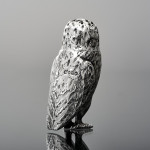 Victorian sterling silver owl pepper caster