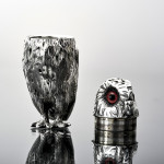 Victorian sterling silver owl pepper caster