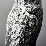 Victorian sterling silver owl pepper caster