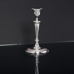 Single George III style antique sterling silver candlestick