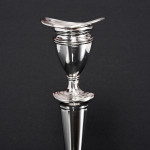 Single George III style antique sterling silver candlestick