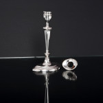 Single George III style antique sterling silver candlestick