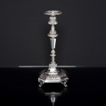 Single Portuguese silver candlestick