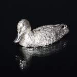 Sterling silver swimming mallard drake model