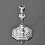 Pair of George II cast sterling silver candlesticks