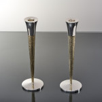 Pair of mid-century silver-gilt candlesticks
