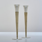 Pair of mid-century silver-gilt candlesticks