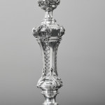 Pair of antique 1st standard French silver 5-light candelabra