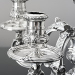 Pair of antique 1st standard French silver 5-light candelabra