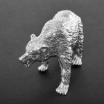 Sterling silver grizzly bear model