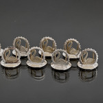 Matched set of 12 sterling silver swan place card holders