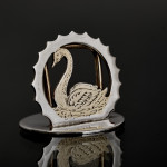 Matched set of 12 sterling silver swan place card holders