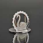 Matched set of 12 sterling silver swan place card holders