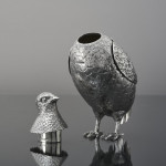 Edwardian sterling silver model of a partridge