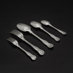 Rare set of hand-forged Princess No 2 sterling silver cutlery for 12 in fitted canteen