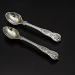 Rare set of hand-forged Princess No 2 sterling silver cutlery for 12 in fitted canteen