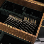 Rare set of hand-forged Princess No 2 sterling silver cutlery for 12 in fitted canteen